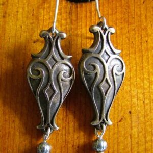 Indás tulipán fülbevaló (rézzel bevont)